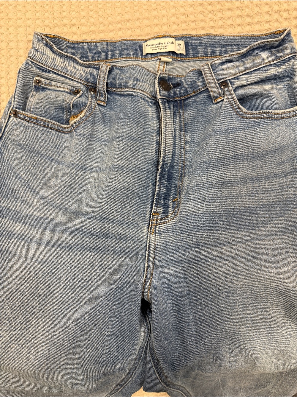 Abercrombie & Fitch Faded Light Blue High-Rise Jeans